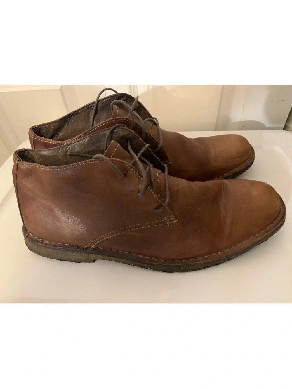 Johnston & Murphy Mens Sz 13M Red‎ Brown Leather Chukka Desert Boot Shoes